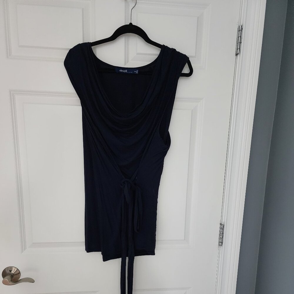 Eloquii drapey blue jersey sleeveless top - Size 24W